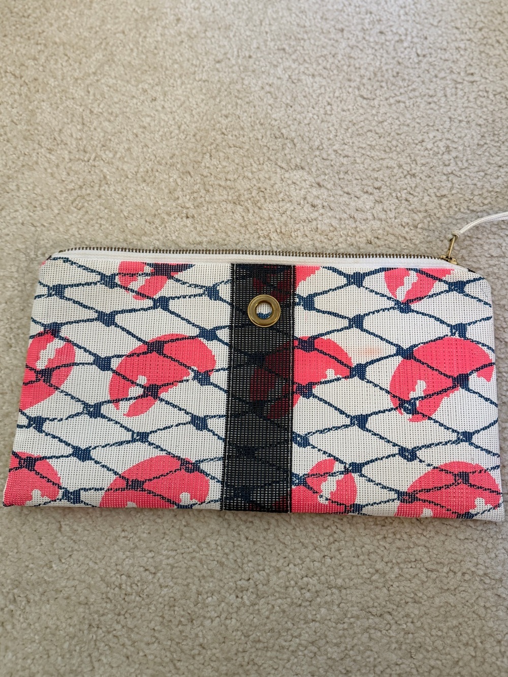 Alaina Marie Maine Lobster Bait Bag Clutch Coastal Nautical Zip Pouch